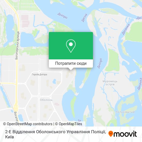 Карта 2-Е Відділення Оболонського Управління Поліції