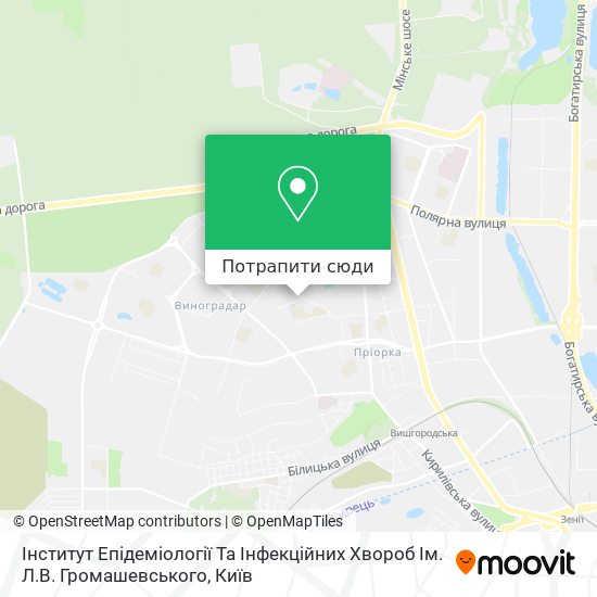 Карта Інститут Епідеміології Та Інфекційних Хвороб Ім. Л.В. Громашевського