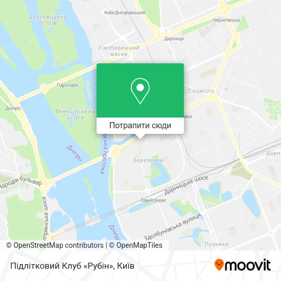 Карта Підлітковий Клуб «Рубін»