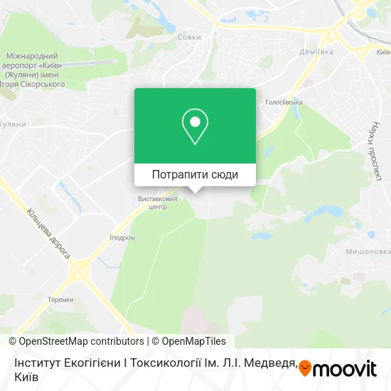 Карта Інститут Екогігієни І Токсикології Ім. Л.І. Медведя