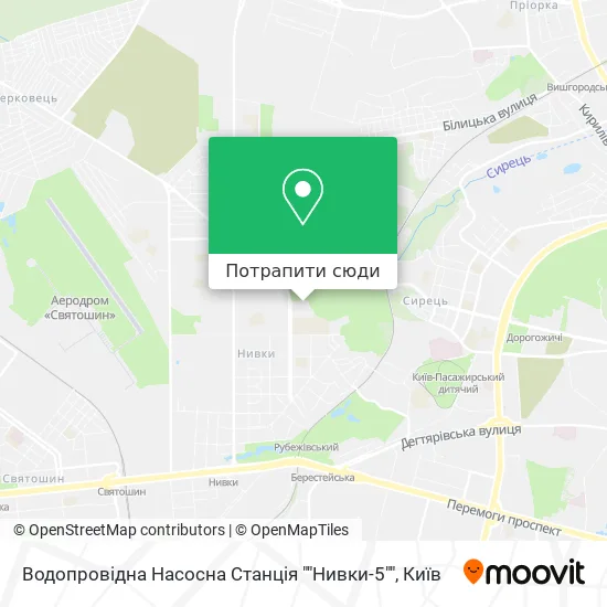 Карта Водопровідна Насосна Станція ""Нивки-5""