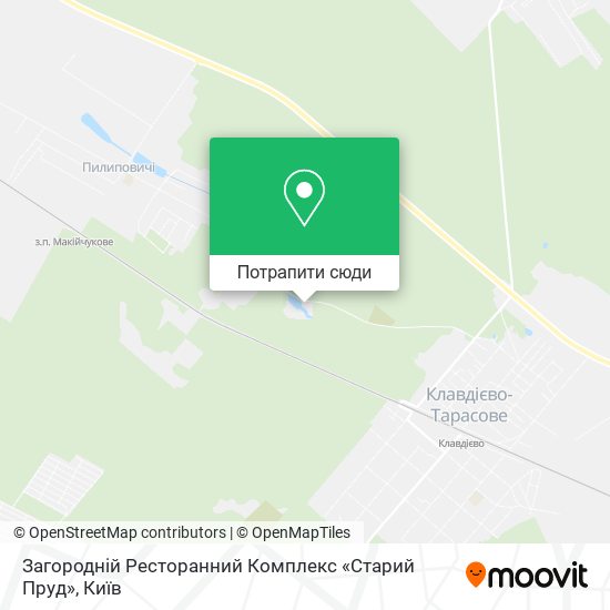 Карта Загородній Ресторанний Комплекс «Старий Пруд»