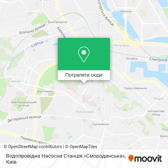 Карта Водопровідна Насосна Станція «Смородинська»