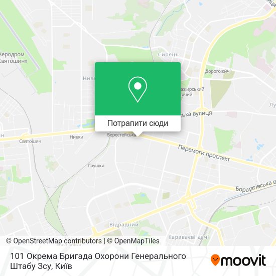 Карта 101 Окрема Бригада Охорони Генерального Штабу Зсу