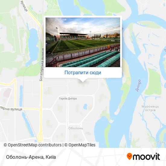 Карта Оболонь-Арена