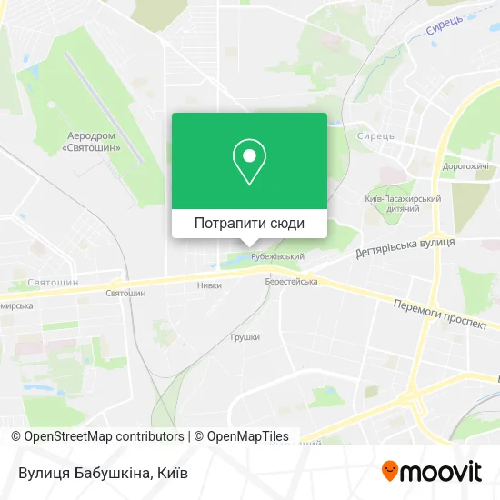 Карта Вулиця Бабушкіна