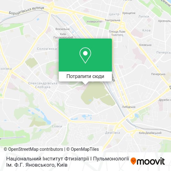 Карта Національний Інститут Фтизіатрії І Пульмонології Ім. Ф.Г. Яновського