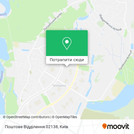 Карта Поштове Відділення 02138