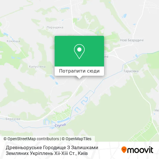 Карта Древньоруське Городище З Залишками Земляних Укріплень Xii-Xiii Ст.