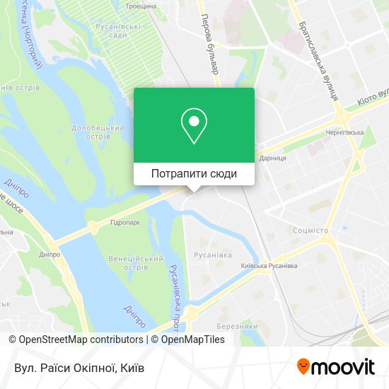 Карта Вул. Раїси Окіпної