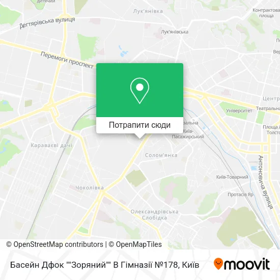 Карта Басейн Дфок ""Зоряний"" В Гімназії №178