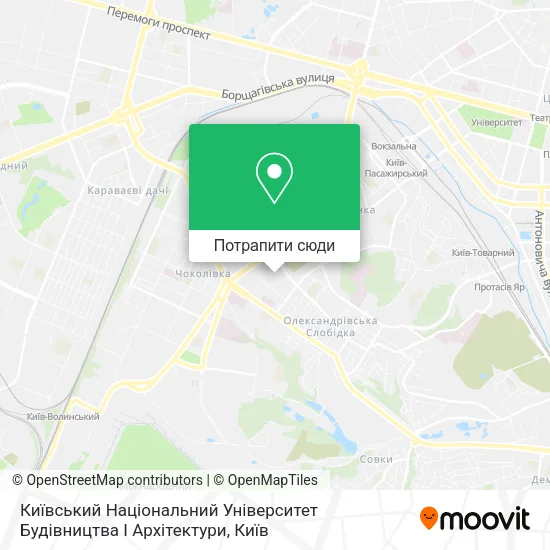 Карта Київський Національний Університет Будівництва І Архітектури