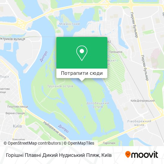 Карта Горішні Плавні Дикий Нудиський Пляж