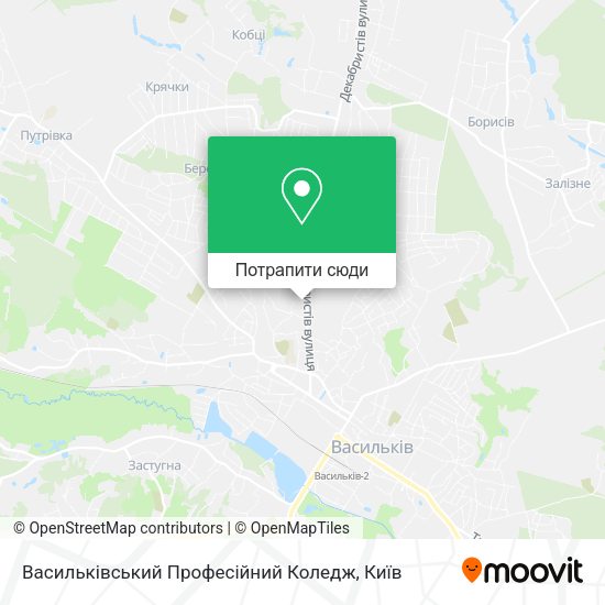 Карта Васильківський Професійний Коледж