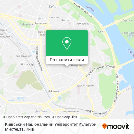 Карта Київський Національний Університет Культури І Мистецтв