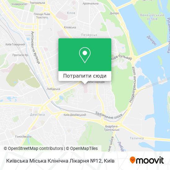 Карта Київська Міська Клінічна Лікарня №12