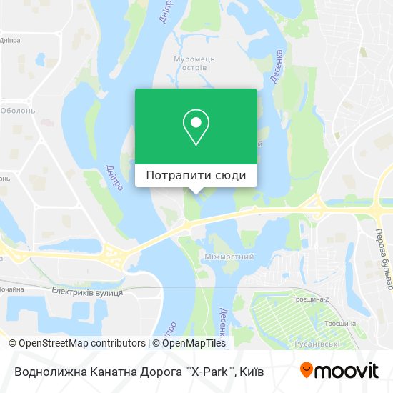 Карта Воднолижна Канатна Дорога ""X-Park""