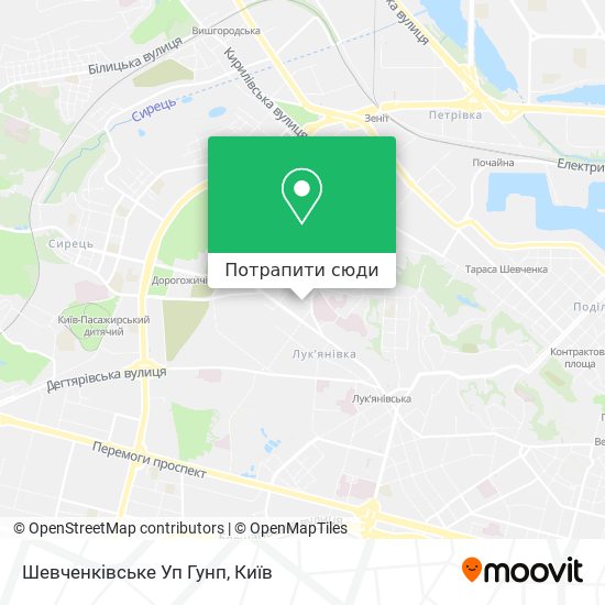 Карта Шевченківське Уп Гунп