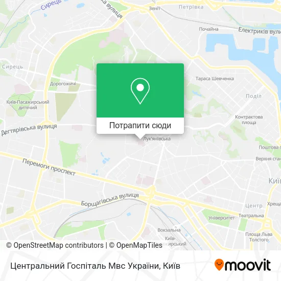 Карта Центральний Госпіталь Мвс України