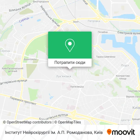 Карта Інститут Нейрохірургії Ім. А.П. Ромоданова
