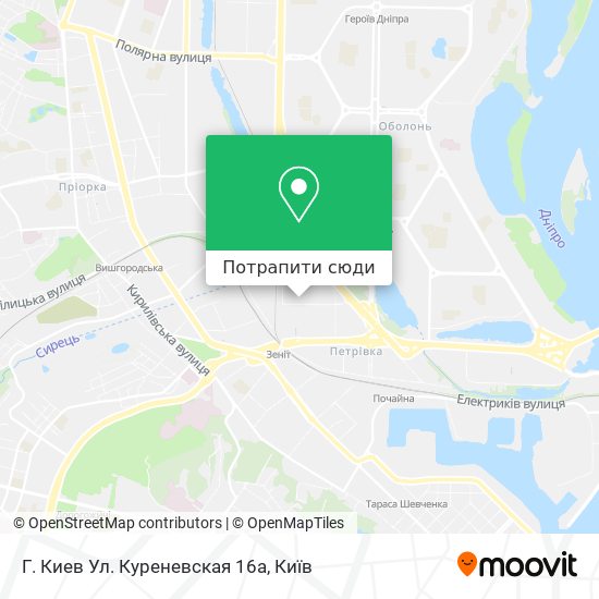 Карта Г. Киев Ул. Куреневская 16а