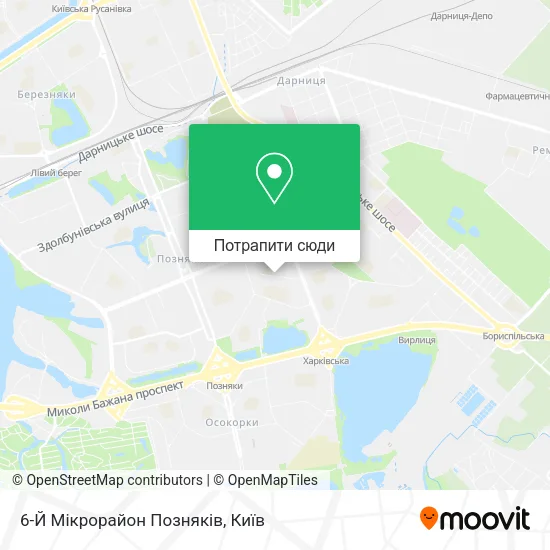 Карта 6-Й Мікрорайон Позняків