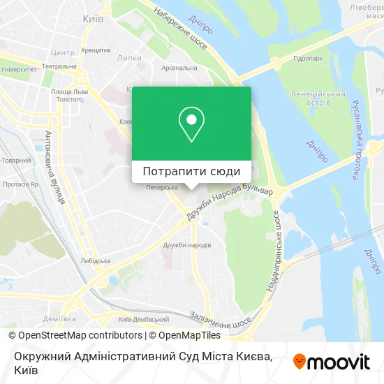 Карта Окружний Адміністративний Суд Міста Києва