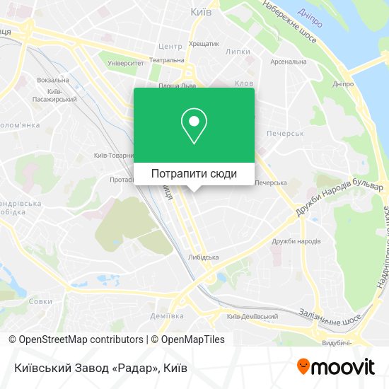 Карта Київський Завод «Радар»