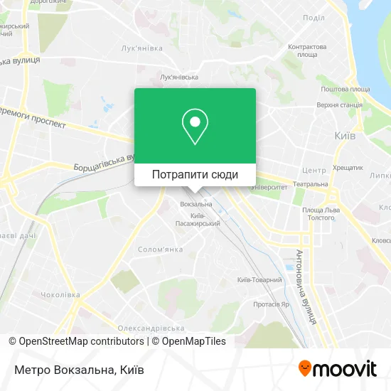 Карта Метро Вокзальна