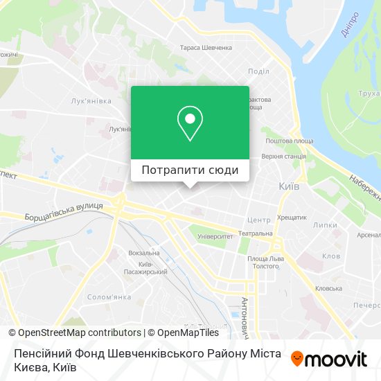 Карта Пенсійний Фонд Шевченківського Району Міста Києва