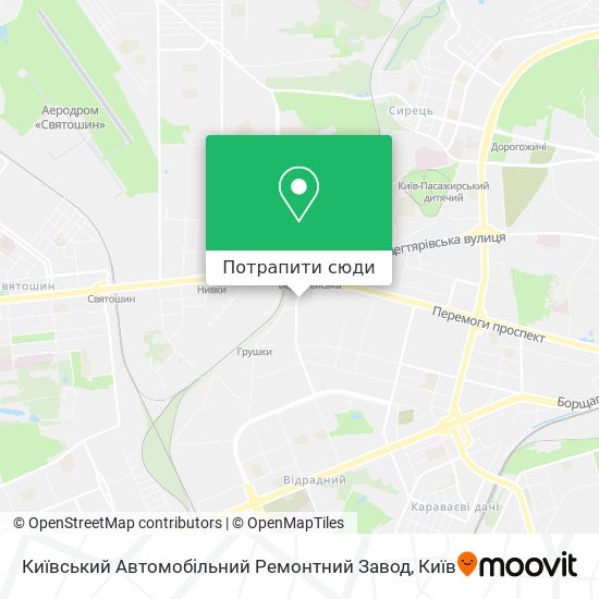 Карта Київський Автомобільний Ремонтний Завод