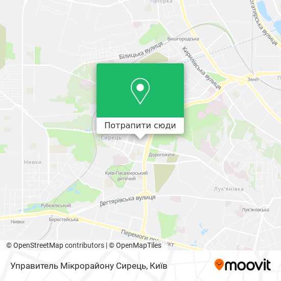 Карта Управитель Мікрорайону Сирець