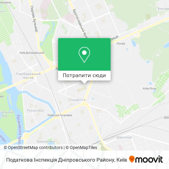 Карта Податкова Інспекція Дніпровського Району