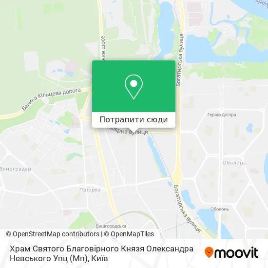 Карта Храм Святого Благовірного Князя Олександра Невського Упц (Мп)