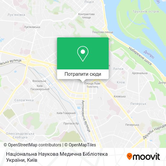Карта Національна Наукова Медична Бібліотека України