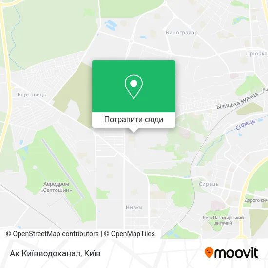 Карта Ак Київводоканал