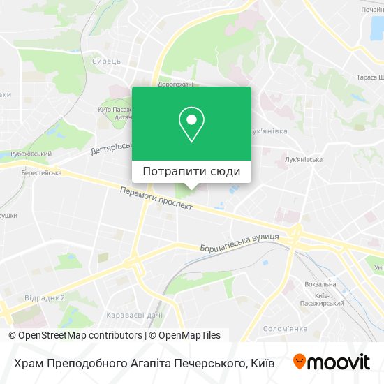 Карта Храм Преподобного Агапіта Печерського