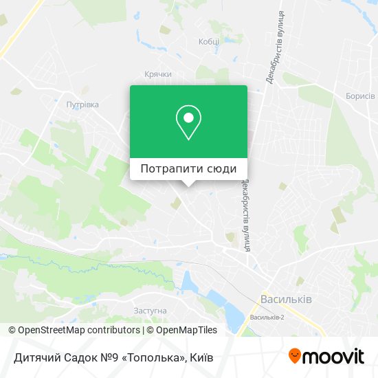 Карта Дитячий Садок №9 «Тополька»