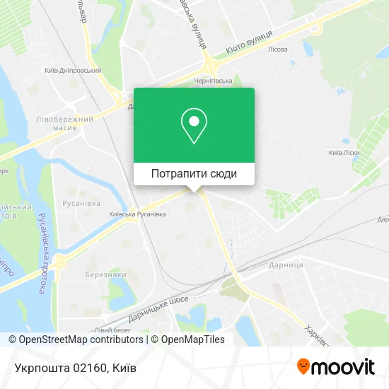 Карта Укрпошта 02160