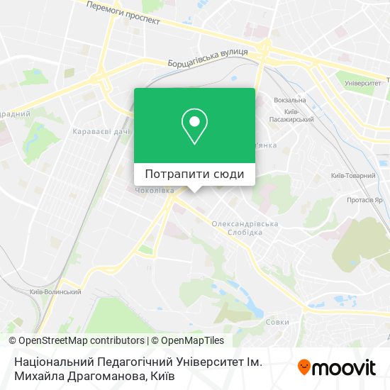 Карта Національний Педагогічний Університет Ім. Михайла Драгоманова