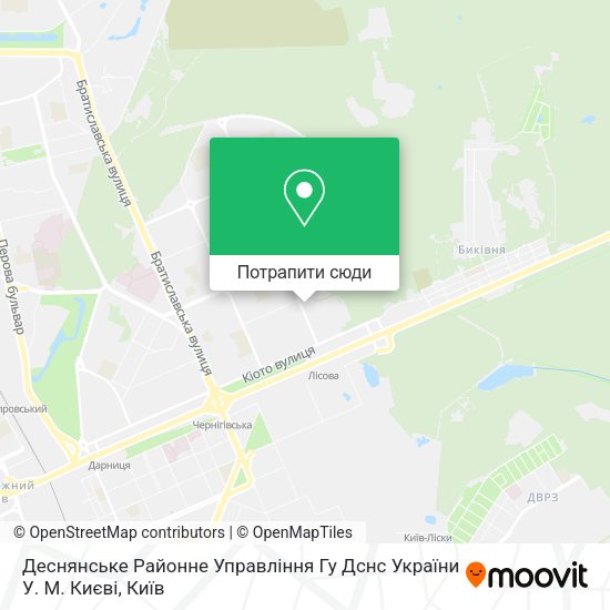 Карта Деснянське Районне Управління Гу Дснс України У. М. Києві