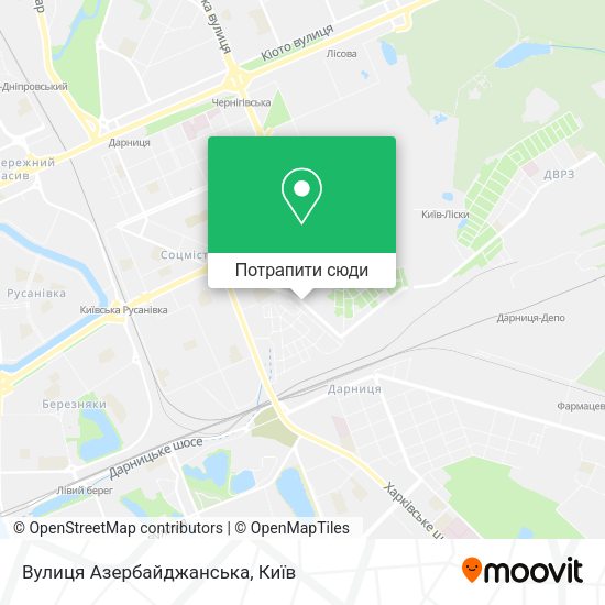 Карта Вулиця Азербайджанська