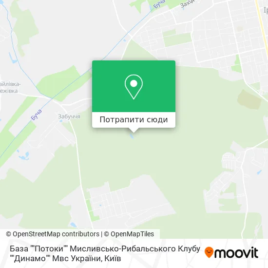 Карта База ""Потоки"" Мисливсько-Рибальського Клубу ""Динамо"" Мвс України