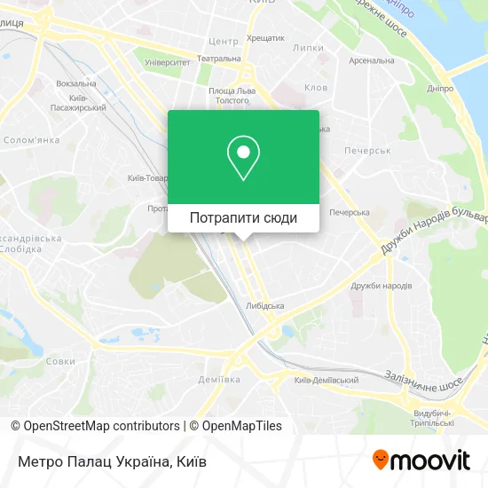 Карта Метро Палац Україна