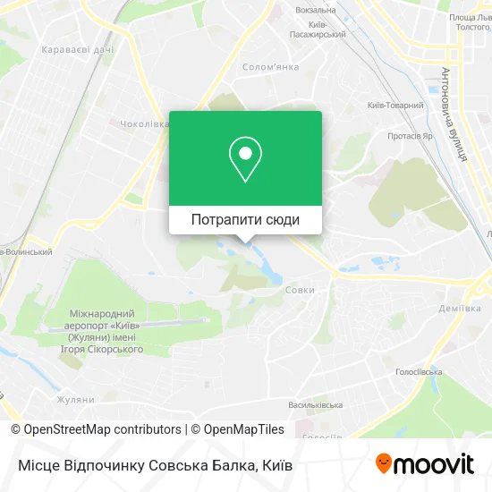 Карта Місце Відпочинку Совська Балка