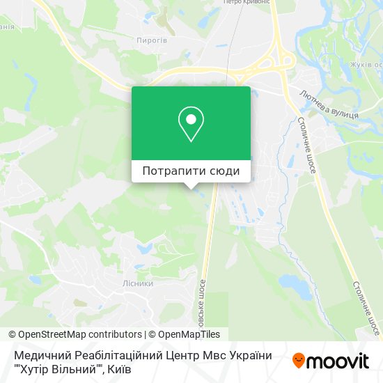 Карта Медичний Реабілітаційний Центр Мвс України ""Хутір Вільний""