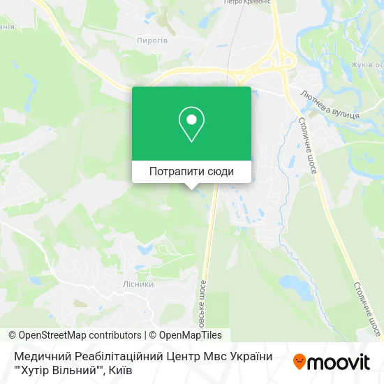 Карта Медичний Реабілітаційний Центр Мвс України ""Хутір Вільний""