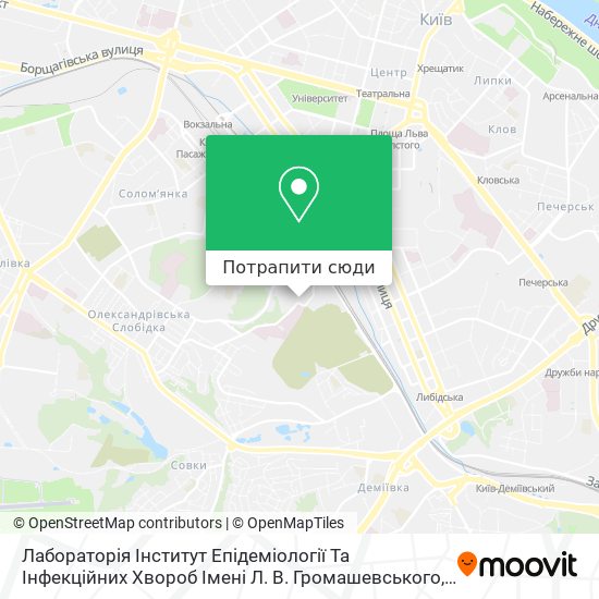 Карта Лабораторія Інститут Епідеміології Та Інфекційних Хвороб Імені Л. В. Громашевського