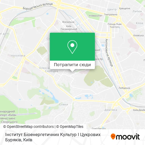Карта Інститут Біоенергетичних Культур І Цукрових Буряків
