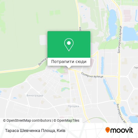 Карта Тараса Шевченка Площа